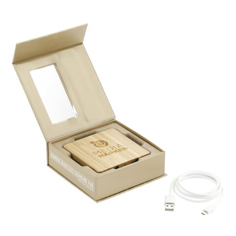 Bamboo Wireless Charging Pad with Dual Outputs Standard | Natural | No Imprint | not available | not available