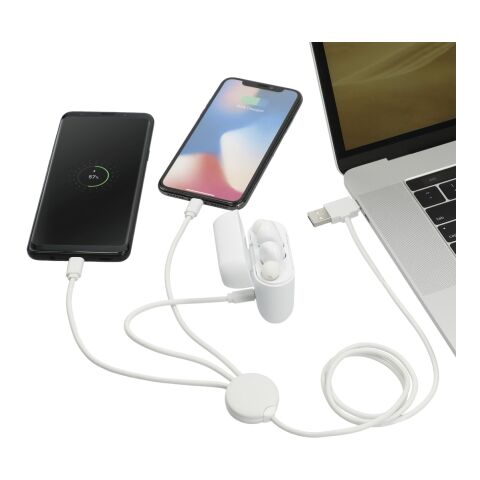 5-in-1 Charging Cable with Coating White | No Imprint | not available