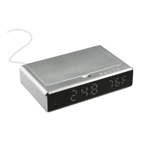 UV Sanitizer Desk Clock with Wireless Charging Silver | No Imprint | not available | not available