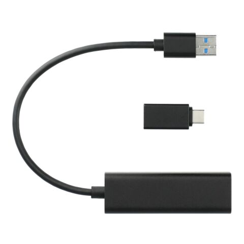 Aluminum 4-Port USB 3.0 Hub with Type C Adapter Black | No Imprint | not available | not available