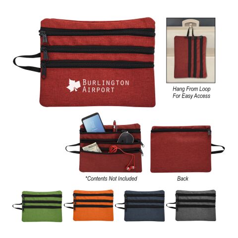 Heathered Tech Accessory Travel Bag Navy Blue | No Imprint | not available | not available