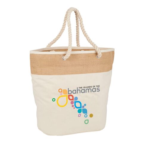 Jute Accent 12oz Cotton Canvas Rope Tote Natural | No Imprint | not available | not available