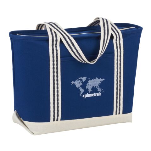 Atlantic Stripe 20oz Cotton Zippered Boat Tote Navy | No Imprint | not available | not available