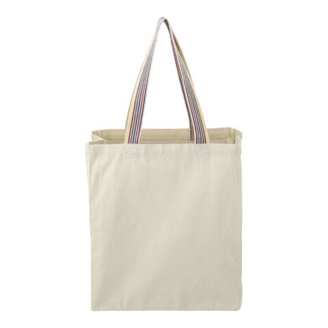 Rainbow Recycled 8oz Cotton Grocery Tote Standard | Natural | No Imprint | not available | not available