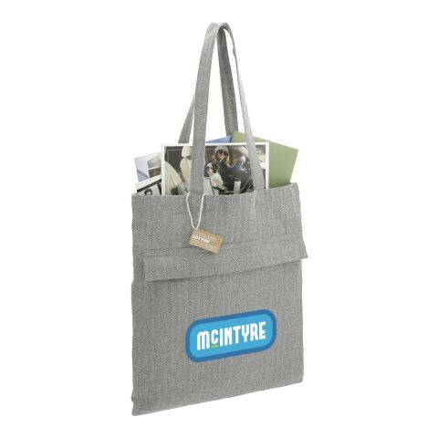Recycled Cotton Herringbone Tote w/Zip Pocket Standard | Dark Gray | No Imprint | not available | not available