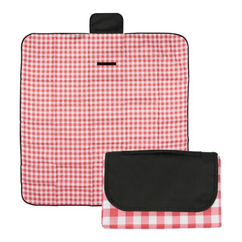 Gingham Roll-Up Picnic Blanket Red with White