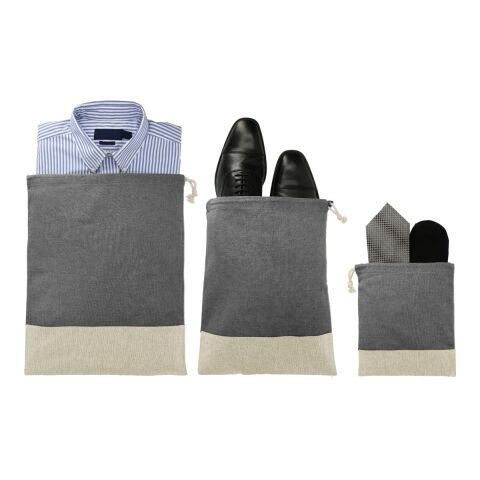 Split Recycled 3pc Travel Pouch Set Black | No Imprint | not available | not available