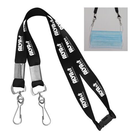 Youth Double Hook Lanyard Black | No Imprint | not available | not available