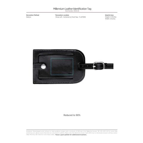 Millennium Leather Identification Tag Black | No Imprint | not available | not available