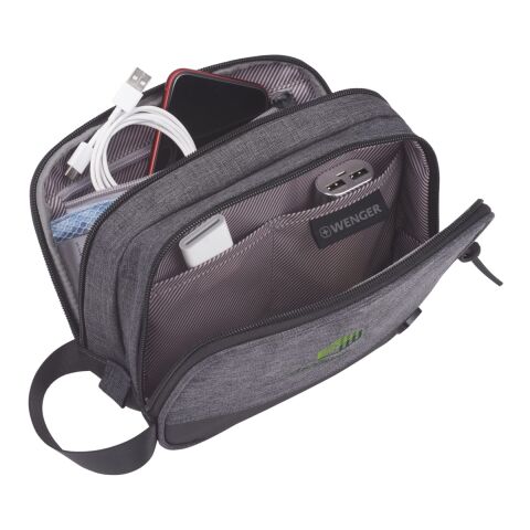 Wenger RPET Dual Compartment Dopp Kit Charcoal | No Imprint | not available | not available