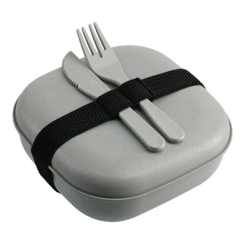 Wheat Straw Food Storage with Utensils Gray