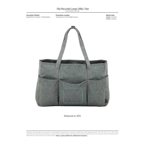Vila Recycled Large Utility Tote Standard | Graphite | No Imprint | not available | not available