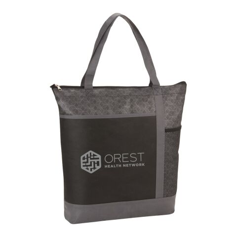 Chrome Non-Woven Zipper Convention Tote Black | No Imprint | not available | not available