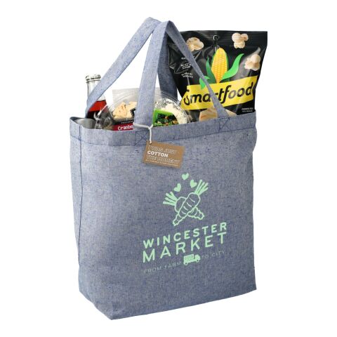 Recycled 5oz Cotton Twill Grocery Tote Blue | No Imprint | not available | not available