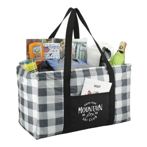 Buffalo Plaid Utility Tote White-Black Trim | No Imprint | not available | not available