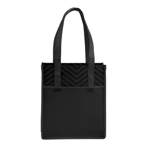 Printed Chevron Non-Woven Shopper Tote Black | No Imprint | not available | not available