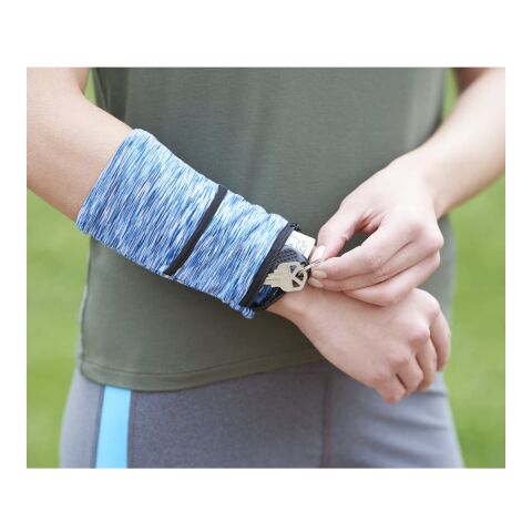 Cooling Heathered Wrist Band with Pocket Blue | No Imprint | not available | not available