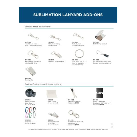 Full Color 3/4&quot; Lanyard w/ Hook White | No Imprint | not available | not available