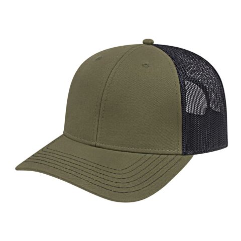 Cap America Trucker Mesh Back Cap Army Green-Black