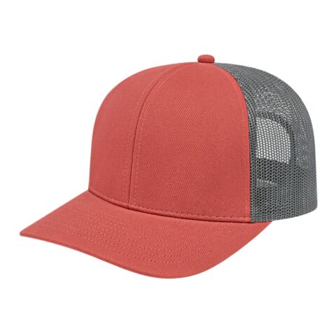 Cap America Poly/Cotton Trucker Mesh Back Cap Dusty Rose-Charcoal | No Imprint | not available | not available