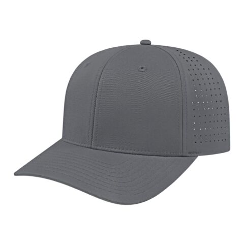 Cap America Perforated Performance Snap Back Cap Graphite | Embroidery | - Across Left Side Seam | 4.00 Inches × 1.50 Inches