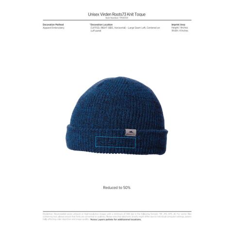 Unisex Virden Roots73 Knit Toque Standard | Black | OSFA | No Imprint | not available | not available