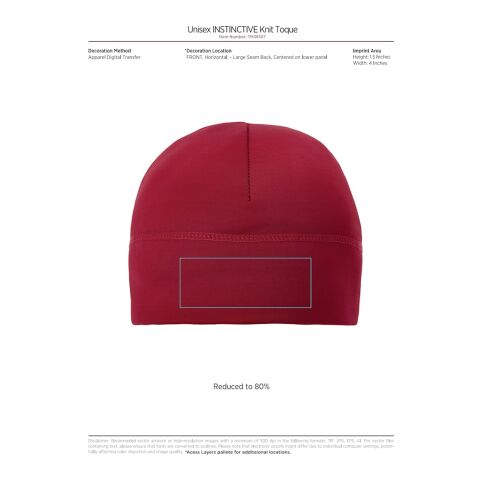 Unisex INSTINCTIVE Knit Toque Standard | Red | OSFA | No Imprint | not available | not available