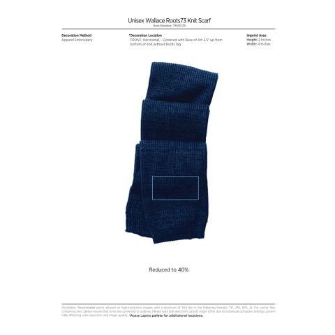 Unisex Wallace Roots73 Knit Scarf Standard | Dark Blue | OSFA | No Imprint | not available | not available