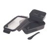 Three Compartment Food Storage Bento Box Black | No Imprint | not available | not available