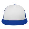 FLAT BILL TRUCKER CAP White Royal Blue | No Imprint | not available | not available