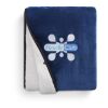 Oversized Wearable WFH Cozy Fleece Sherpa Blanket Navy