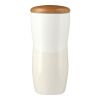 Reno Double Wall Ceramic Tumbler w/Wood Lid 10oz Standard | White | No Imprint | not available | not available