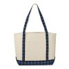 Buffalo Plaid 18oz Cotton Boat Tote Black-Black | No Imprint | not available | not available