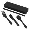 Recycled Plastic Utensil To Go Set Gray with Black Trim | No Imprint | not available | not available