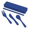 Recycled Plastic Utensil To Go Set Royal Blue | No Imprint | not available | not available
