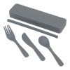 Recycled Plastic Utensil To Go Set Gray