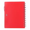 5" x 7" Recycled Dual Pocket Spiral Notebook w Pen Red with White | No Imprint | not available | not available