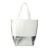 Large Laminated Metallic Bottom Tote White-Silver | No Imprint | not available | not available