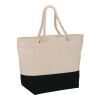 Zippered 12oz Cotton Canvas Rope Tote Standard | Black | No Imprint | not available | not available