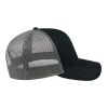 Cap America Trucker Mesh Back Cap Black-Charcoal | Embroidery | - Left Front Panel | 2.75 Inches × 2.00 Inches