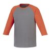 Men's DAKOTA Three Quarter Tee Orange Heather-Medium Heather Grey | L