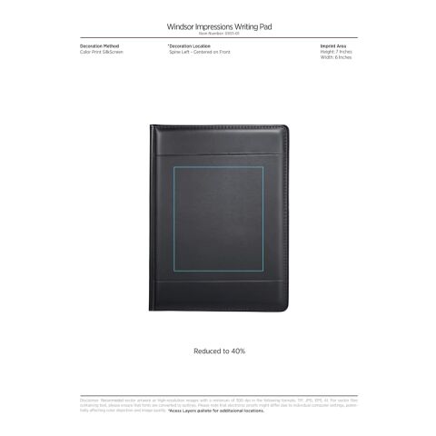Windsor Impressions Writing Pad Black | No Imprint | not available | not available