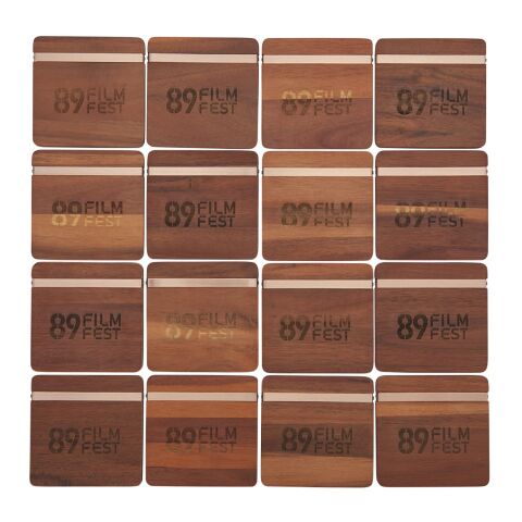 Graze Wood and Metal Coaster Set Standard | Wood | No Imprint | not available | not available