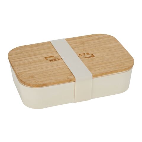 Bamboo Fiber Lunch Box with Cutting Board Lid Light Yellow