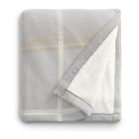 Plaid Fleece Sherpa Blanket Gray