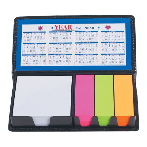 Leather Look Case Of Sticky Notes With Calendar Frost Black | No Imprint | not available | not available