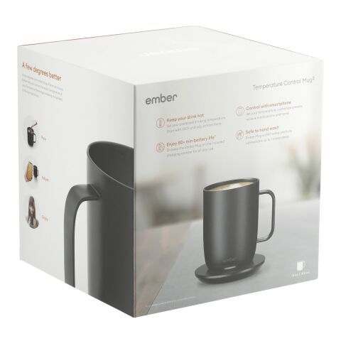 Ember - 14 oz. Temperature Controlled Ceramic Coffee Mug - Black