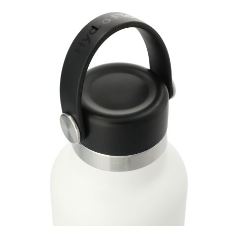 Hydro Flask® Standard Mouth With Flex Cap 21oz Standard | White | Laser Engraving | Centered on tumbler opposite Hydro Flask, - Center of Art 6&quot; up from bottom | 1.75 Inches × 1.00 Inches