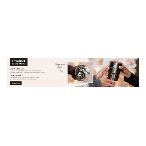 Elite Geometry Recycled Stainless Tumbler 16oz Standard | White | No Imprint | not available | not available