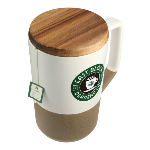 Tahoe Tea &amp; Coffee Ceramic Mug with Wood Lid 16oz Black